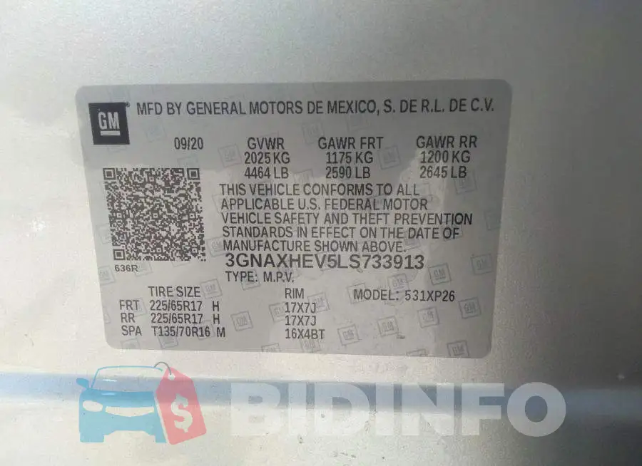 3GNAXHEV5LS733913 Photo# 9