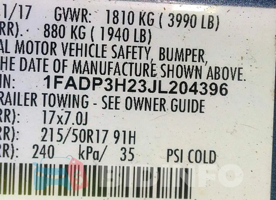 1FADP3H23JL204396 Photo# 9