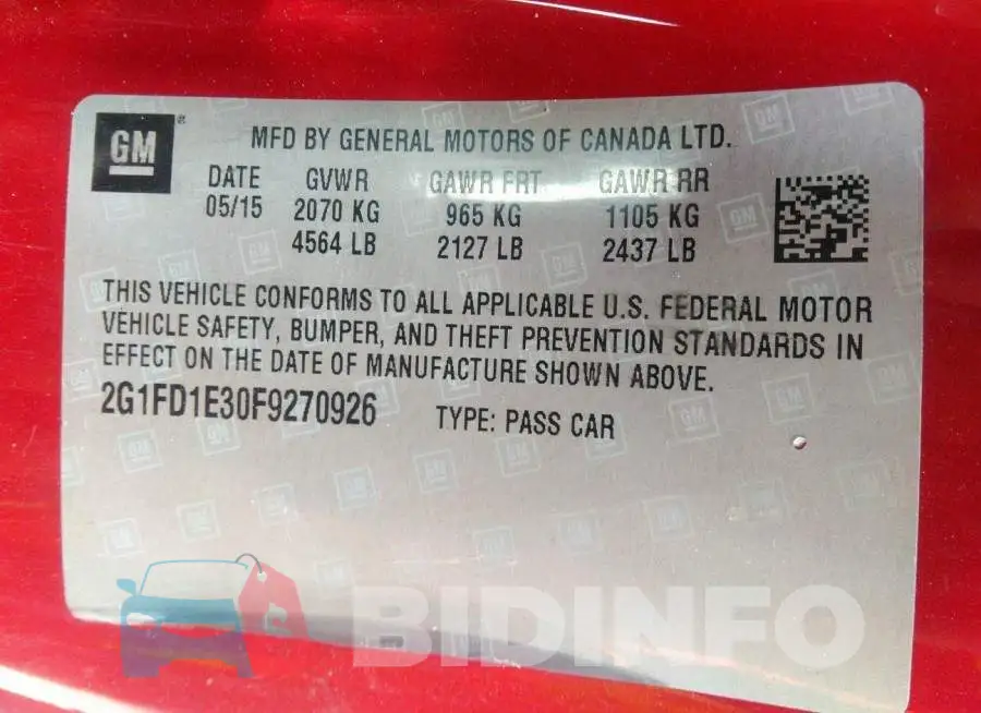 2G1FD1E30F9270926 Photo# 9
