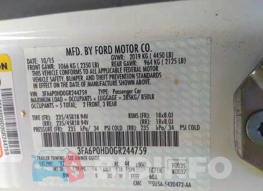 3FA6P0HD0GR244759 Photo# 9