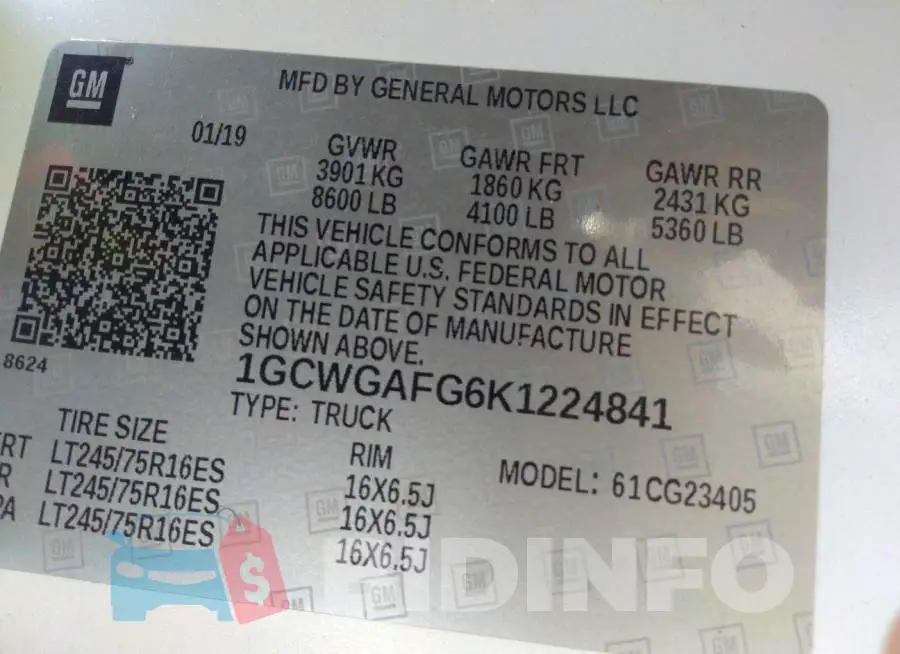 1GCWGAFG6K1224841 Photo# 9