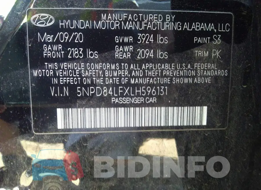 5NPD84LFXLH596131 Photo# 9