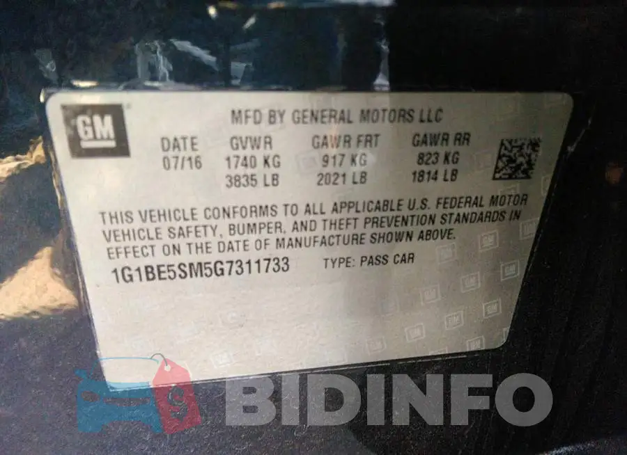 1G1BE5SM5G7311733 Photo# 9