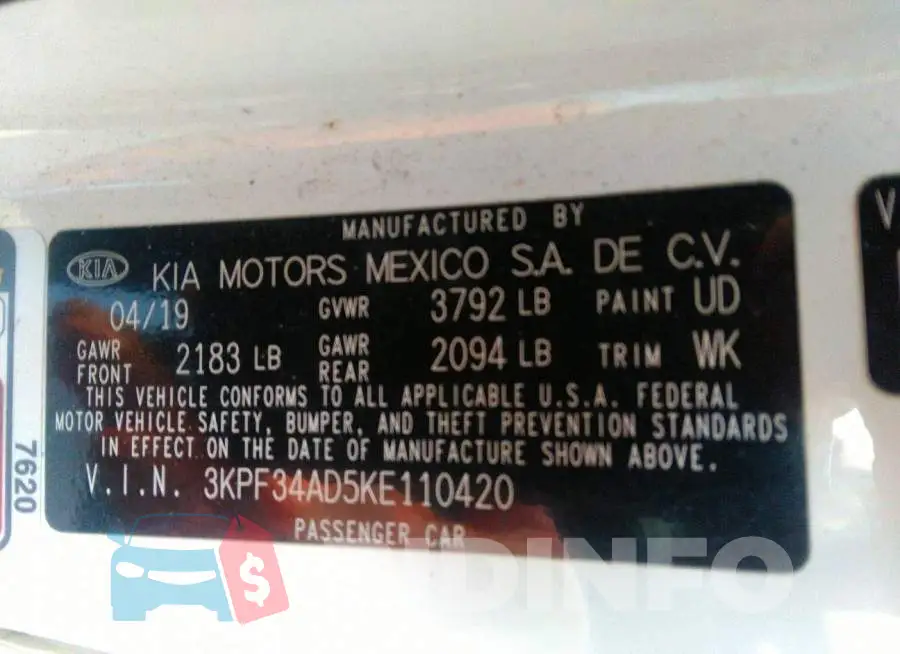 3KPF34AD5KE110420 Photo# 9