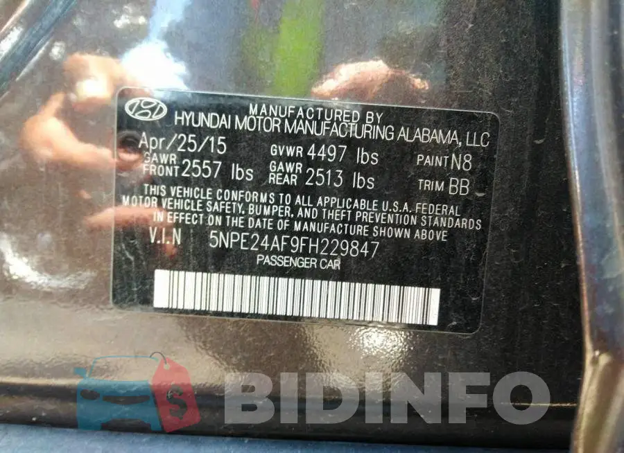5NPE24AF9FH229847 Photo# 9
