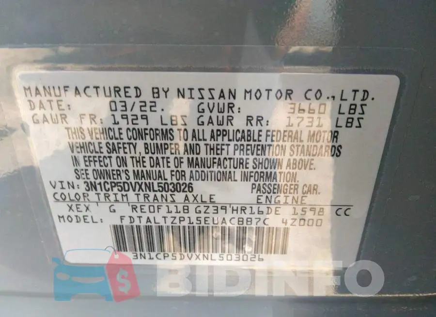 3N1CP5DVXNL503026 Photo# 9