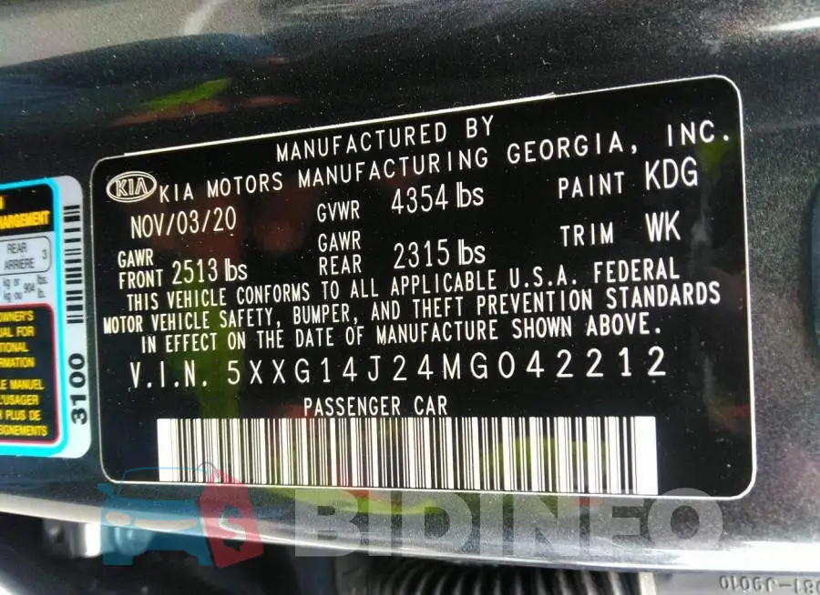 5XXG14J24MG042212 Photo# 9