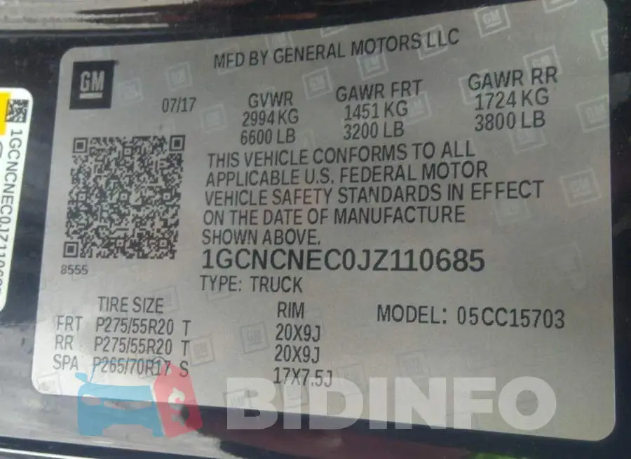 1GCNCNEC0JZ110685 Photo# 9
