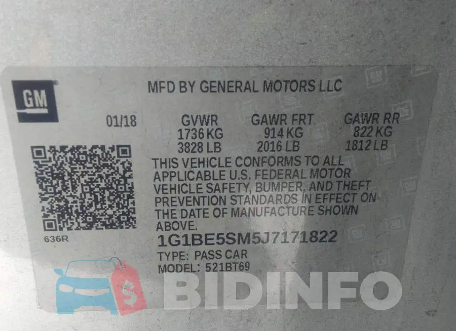 1G1BE5SM5J7171822 Photo# 9
