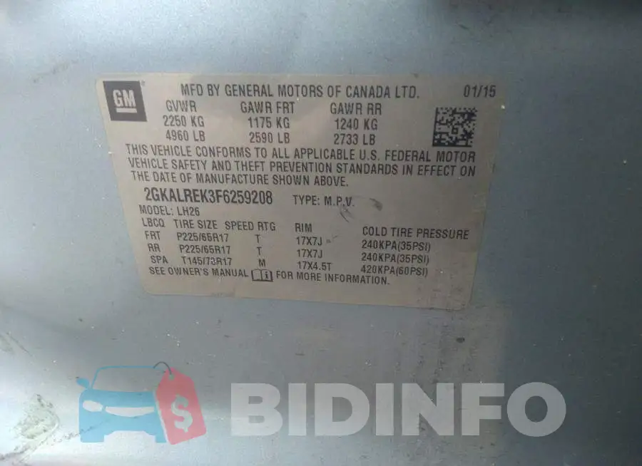 2GKALREK3F6259208 Photo# 9