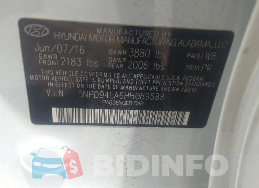 5NPD94LA6HH089588 Photo# 9