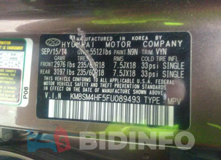 KM8SM4HF5FU089493 Photo# 9