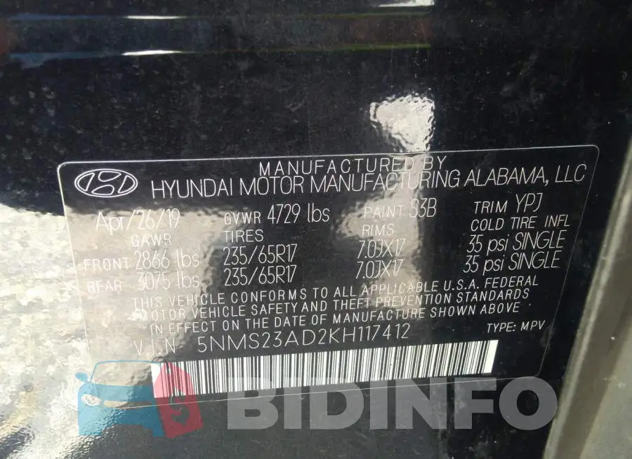 5NMS23AD2KH117412 Photo# 9
