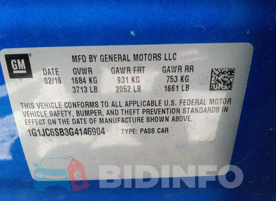 1G1JC6SB3G4146904 Photo# 9