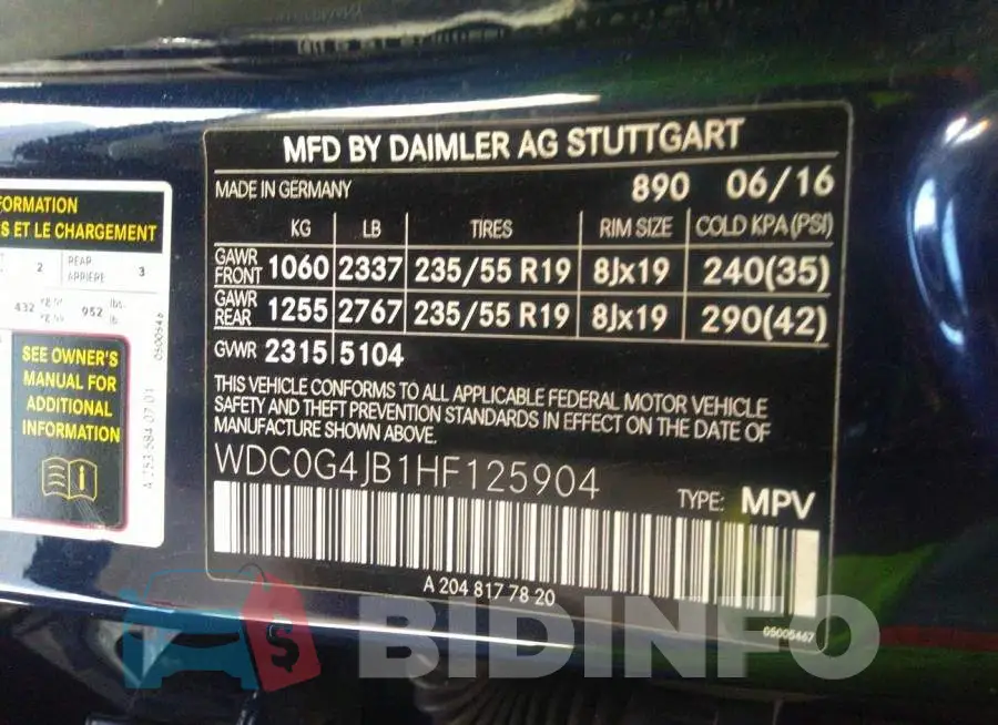 WDC0G4JB1HF125904 Photo# 9