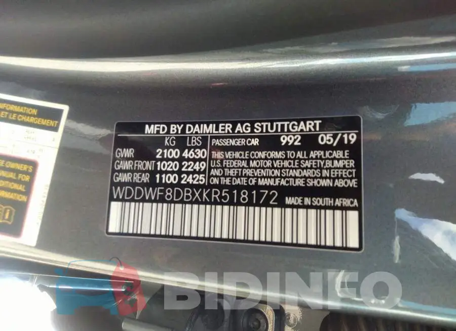 WDDWF8DBXKR518172 Photo# 9