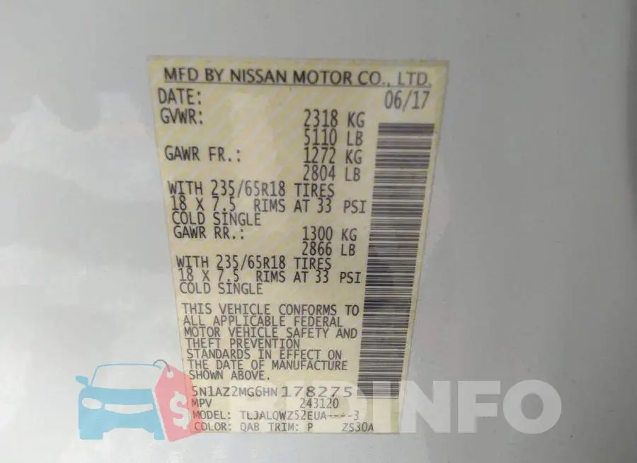 5N1AZ2MG6HN178275 Photo# 9