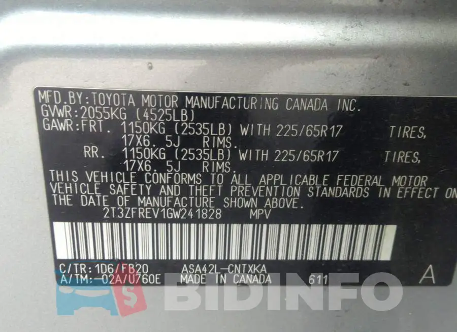 2T3ZFREV1GW241828 Photo# 9