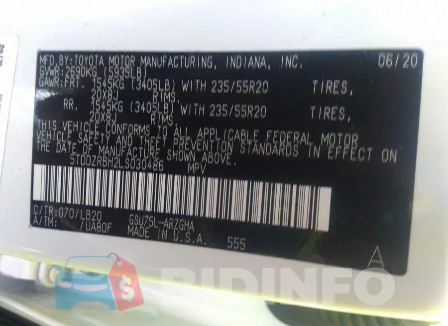 5TDDZRBH2LS030486 Photo# 9