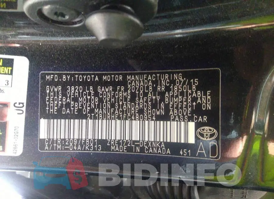 2T1BURHE1FC480954 Photo# 9