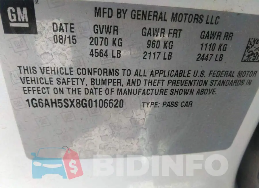 1G6AH5SX8G0106620 Photo# 9