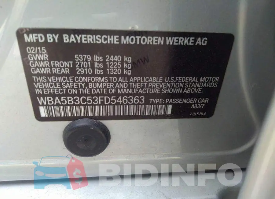 WBA5B3C53FD546363 Photo# 9