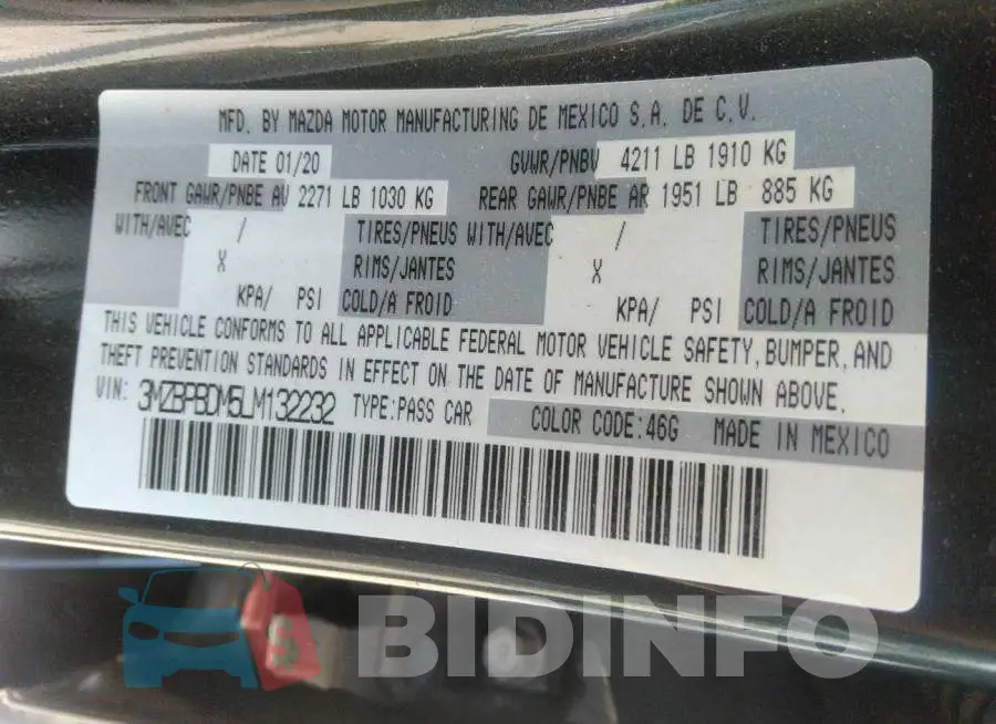 3MZBPBDM5LM132232 Photo# 9
