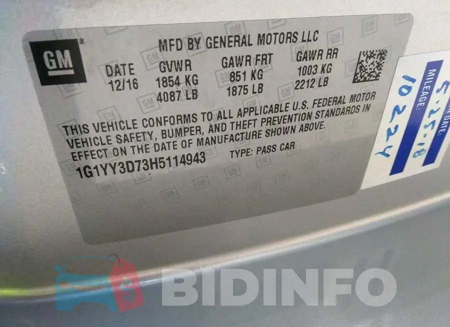 1G1YY3D73H5114943 Photo# 9
