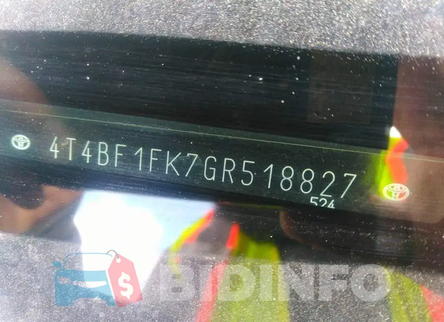 4T4BF1FK7GR518827 Photo# 9