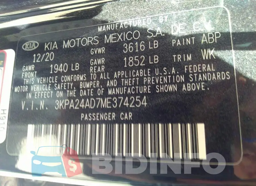 3KPA24AD7ME374254 Photo# 9