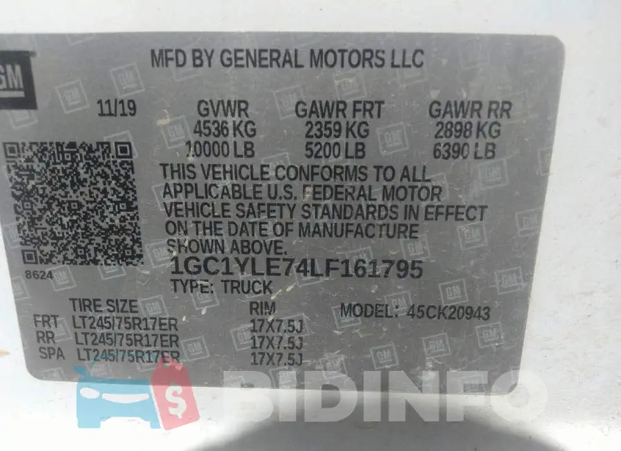 1GC1YLE74LF161795 Photo# 9