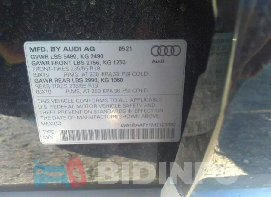 WA1BAAFY1M2103392 Photo# 9