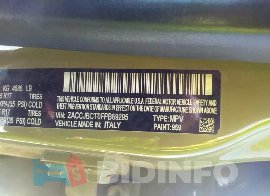 ZACCJBCT0FPB69295 Photo# 9
