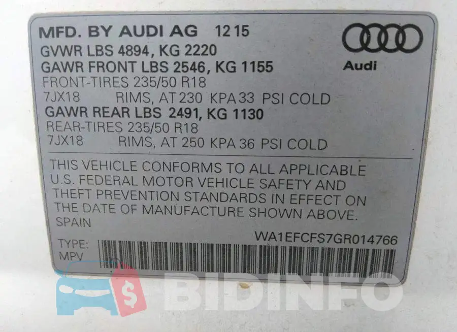 WA1EFCFS7GR014766 Photo# 9