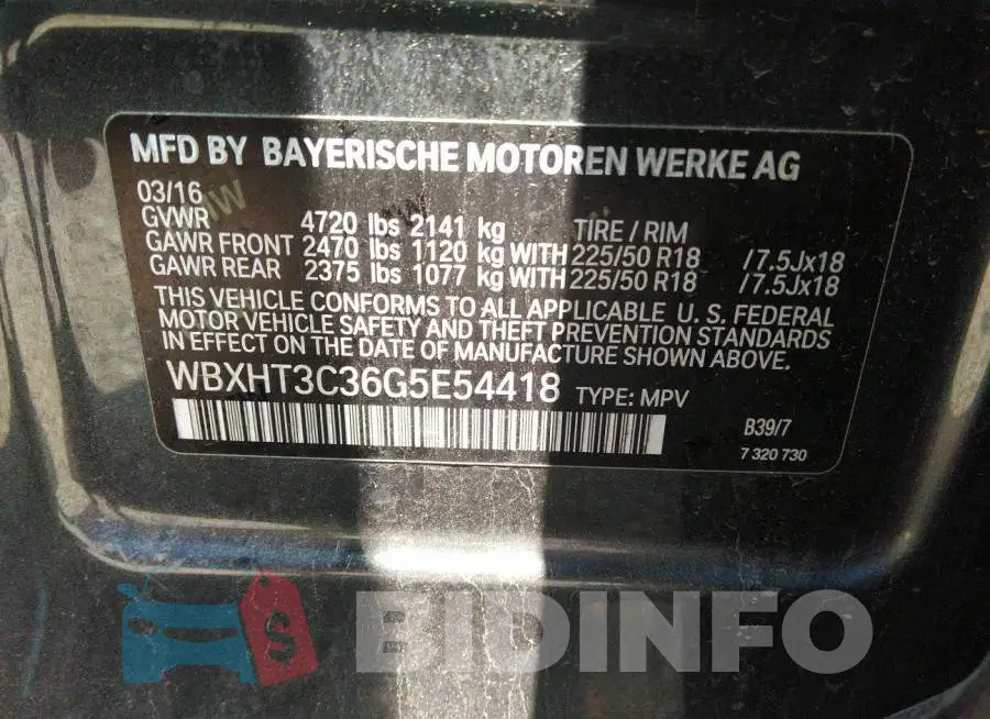 WBXHT3C36G5E54418 Photo# 9