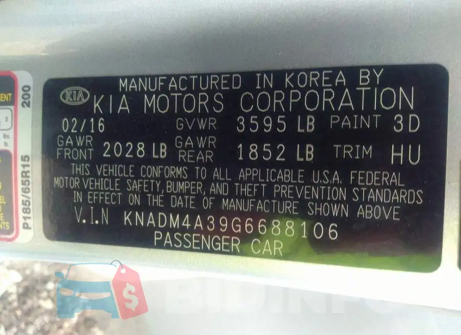 KNADM4A39G6688106 Photo# 9