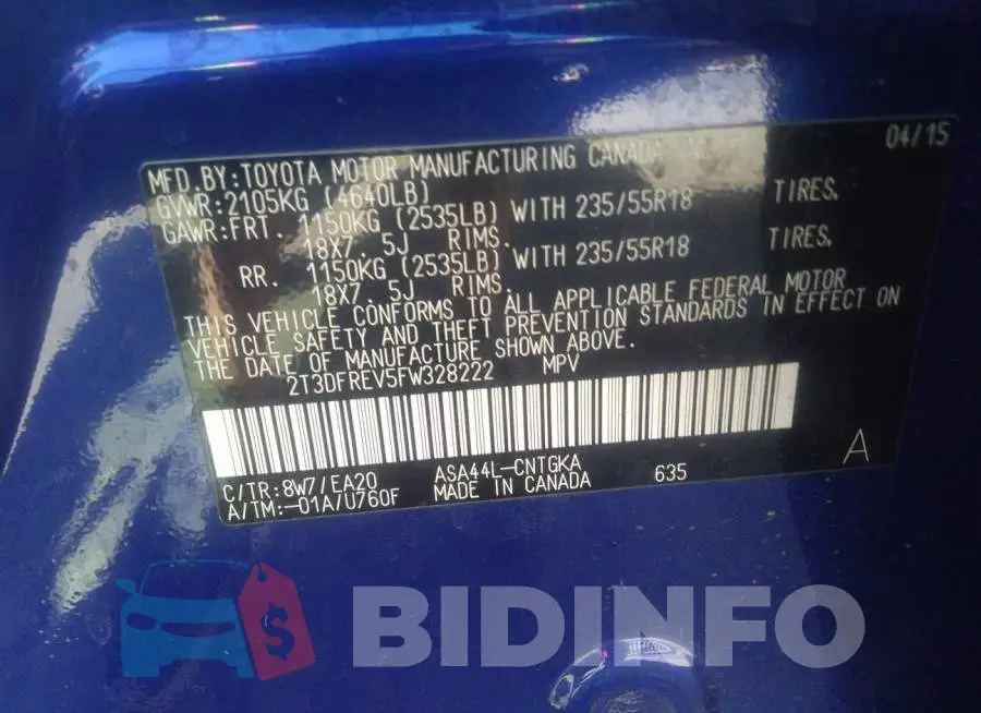 2T3DFREV5FW328222 Photo# 9