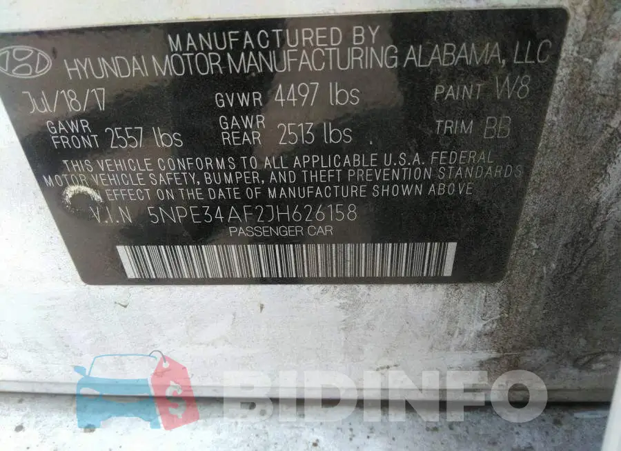 5NPE34AF2JH626158 Photo# 9