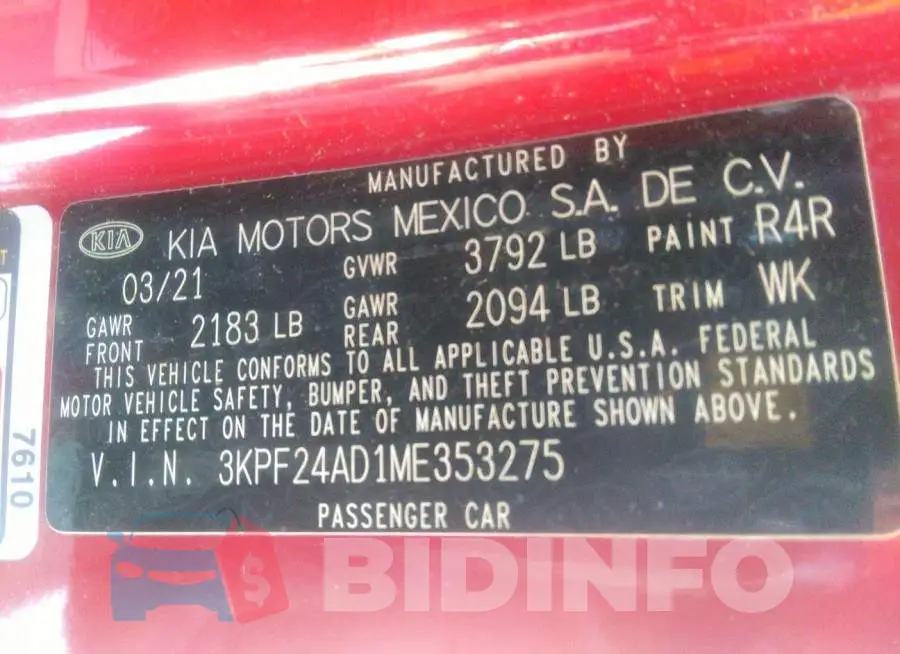 3KPF24AD1ME353275 Photo# 9