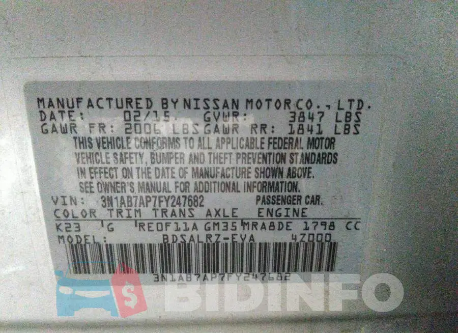 3N1AB7AP7FY247682 Photo# 9