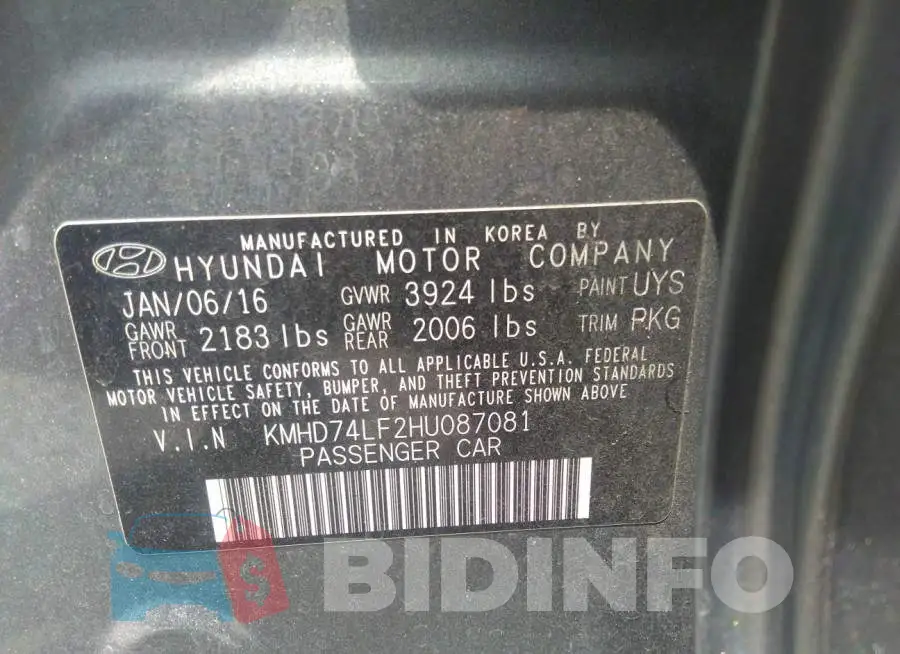 KMHD74LF2HU087081 Photo# 9