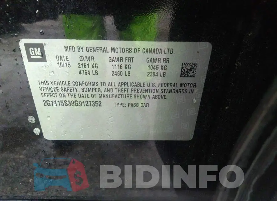 2G1115S38G9127352 Photo# 9