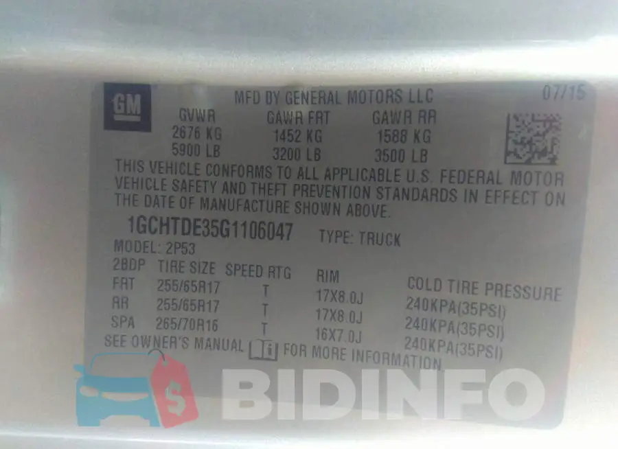 1GCHTDE35G1106047 Photo# 9