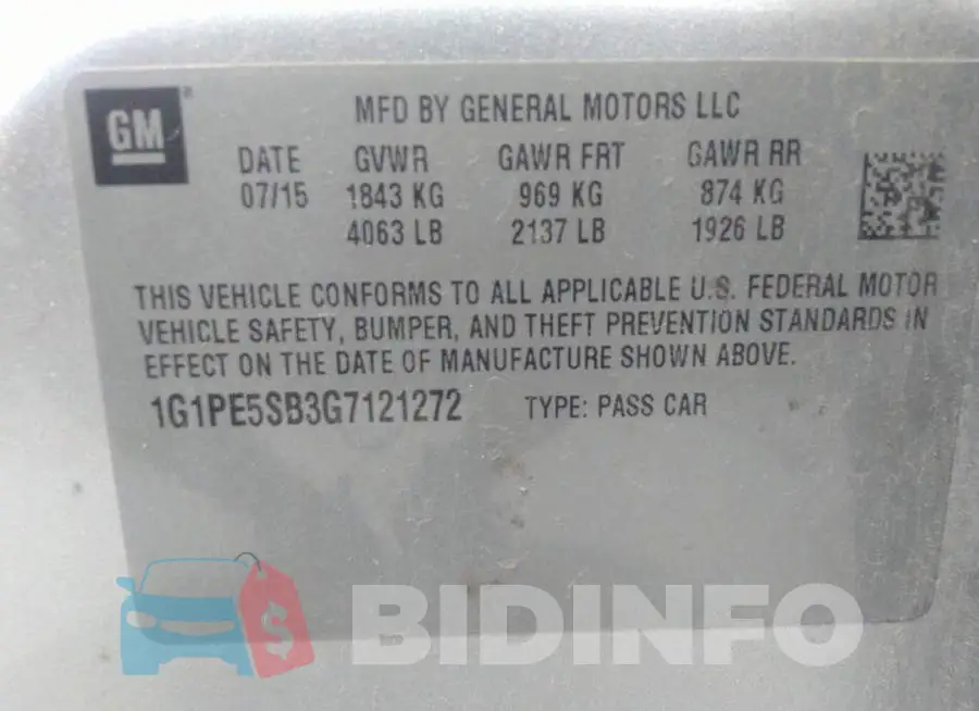 1G1PE5SB3G7121272 Photo# 9