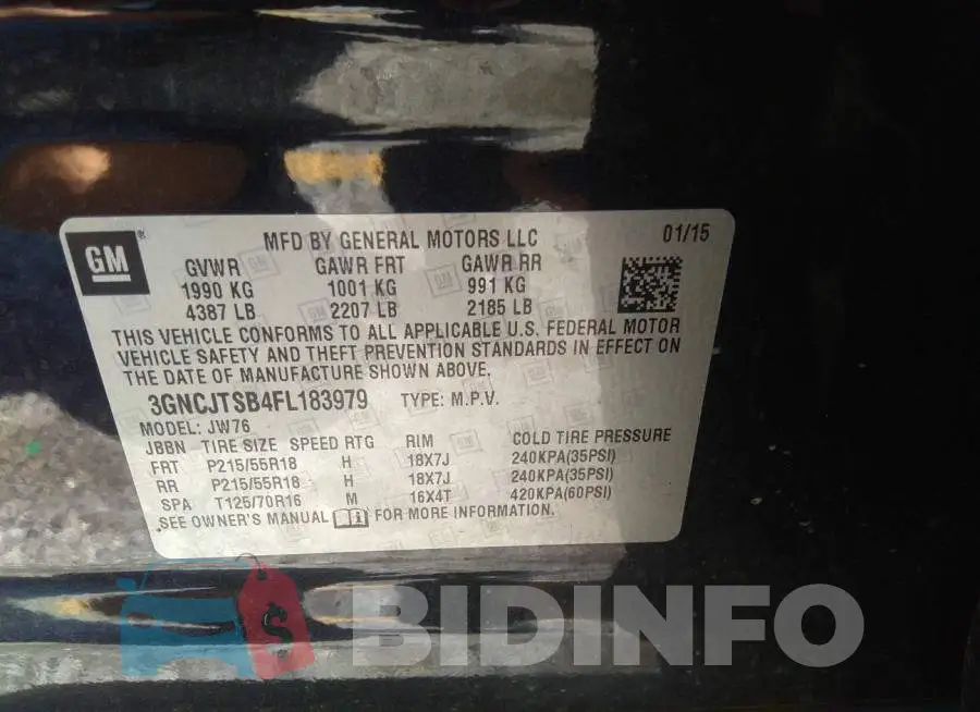 3GNCJTSB4FL183979 Photo# 9