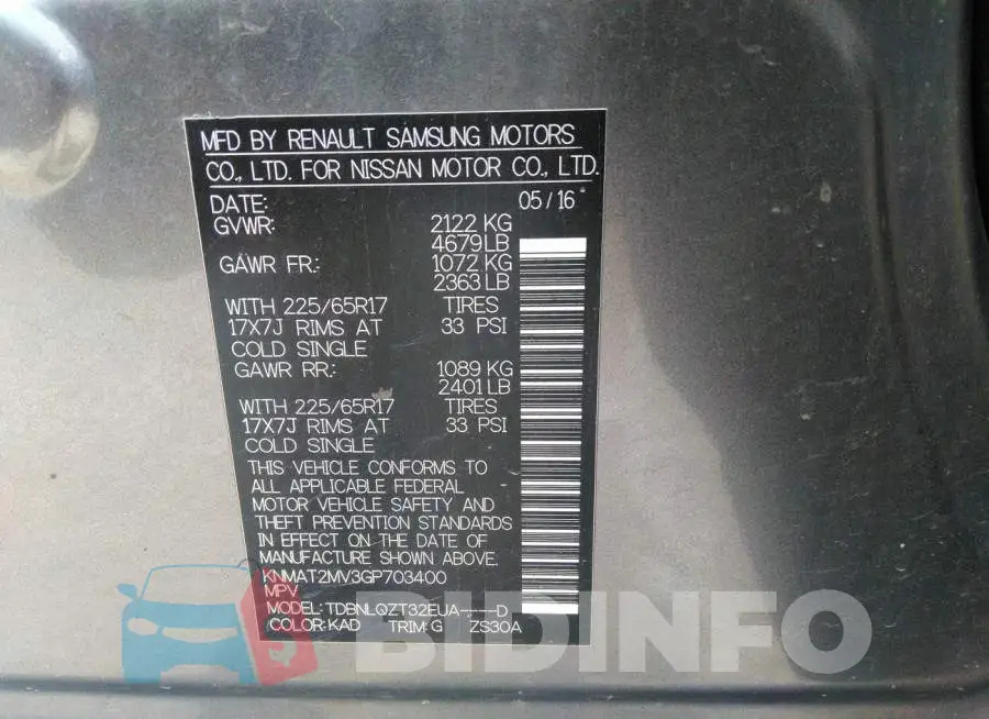 KNMAT2MV3GP703400 Photo# 9