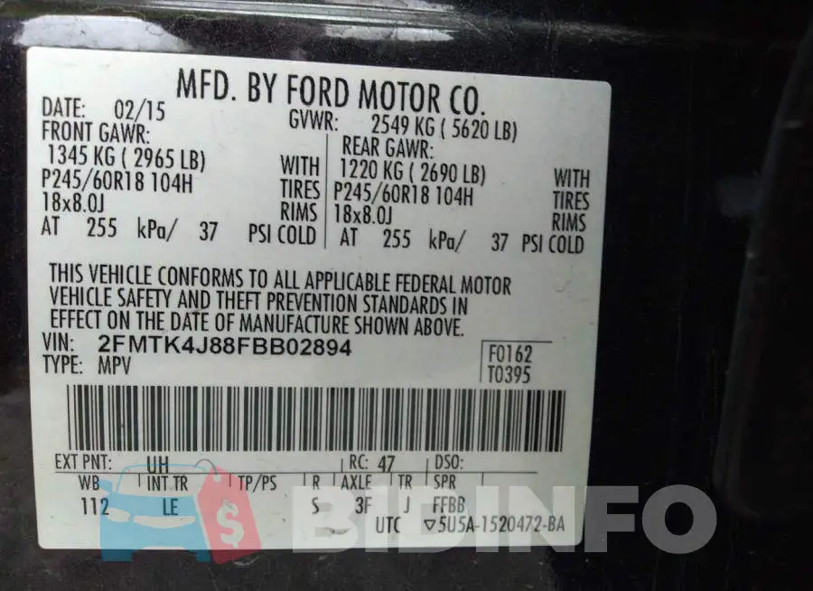 2FMTK4J88FBB02894 Photo# 9