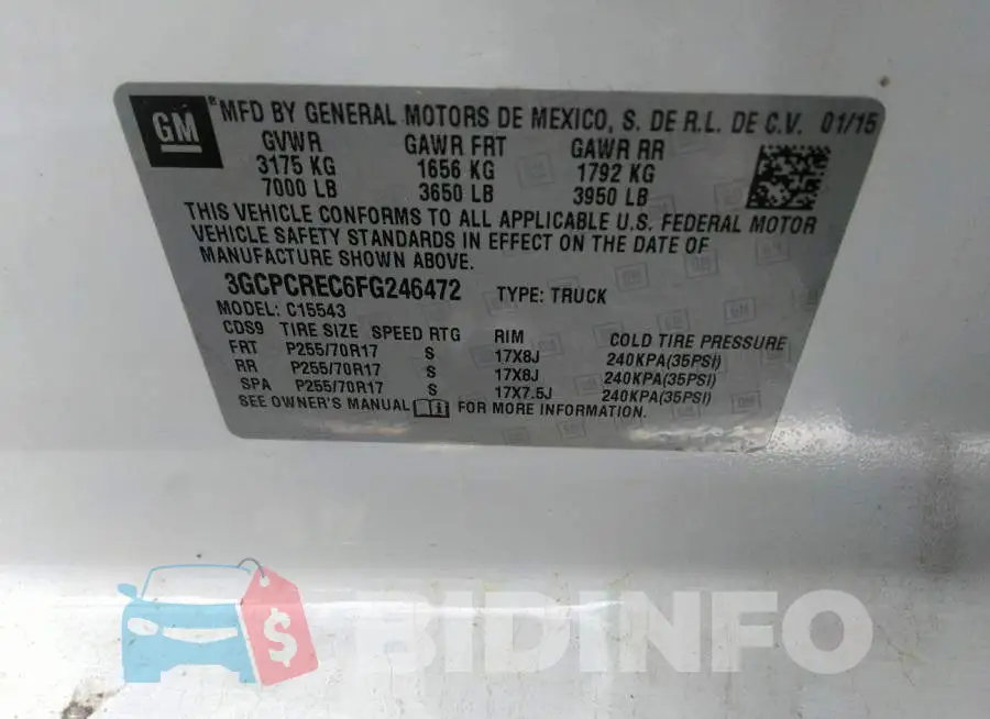 3GCPCREC6FG246472 Photo# 9