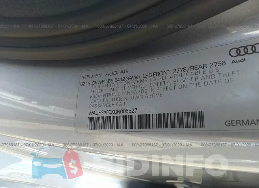 WAUFGAFCXGN005827 Photo# 9