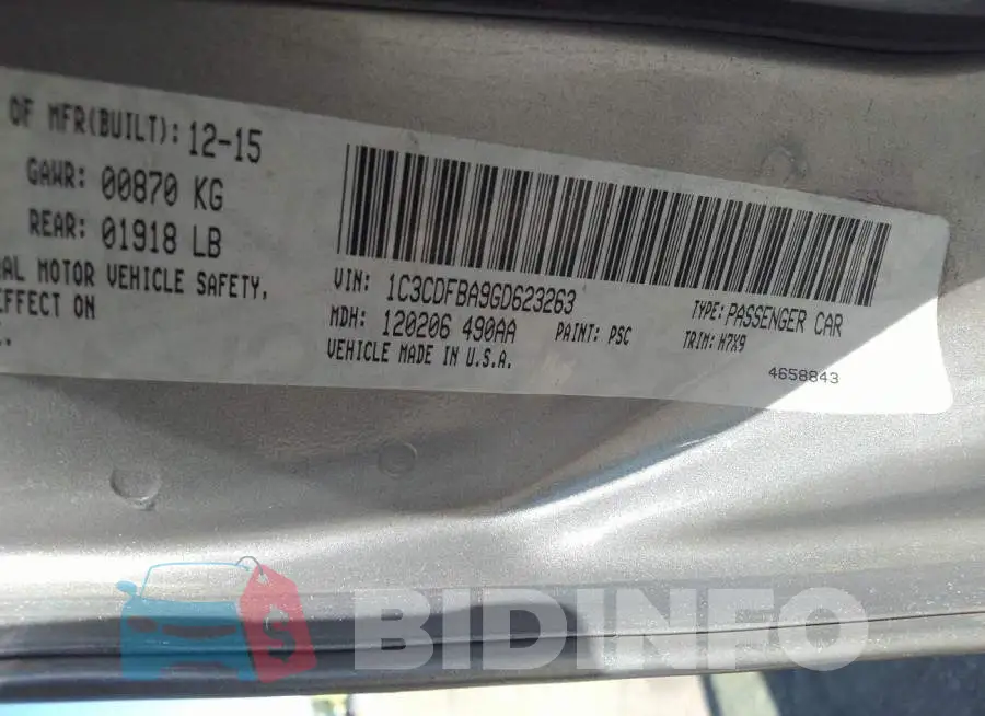 1C3CDFBA9GD623263 Photo# 9